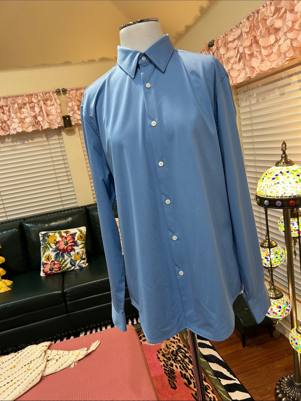 Theory Men's Light Blue Long-Sleeve Dress Shirt